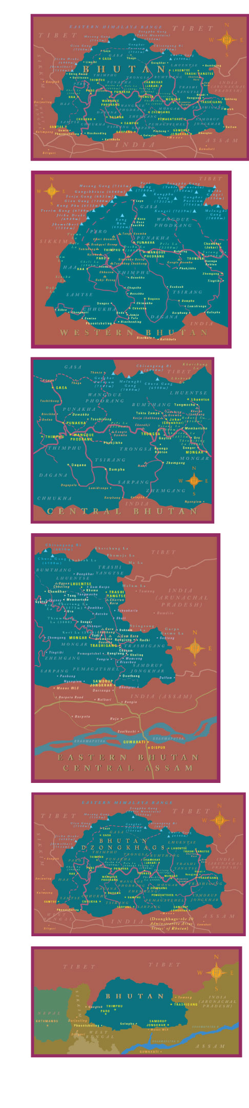 Far Fung Places Bhutan maps